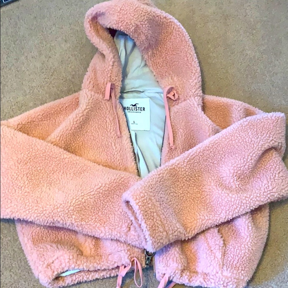 HOLLISTER pink Sherpa jacket